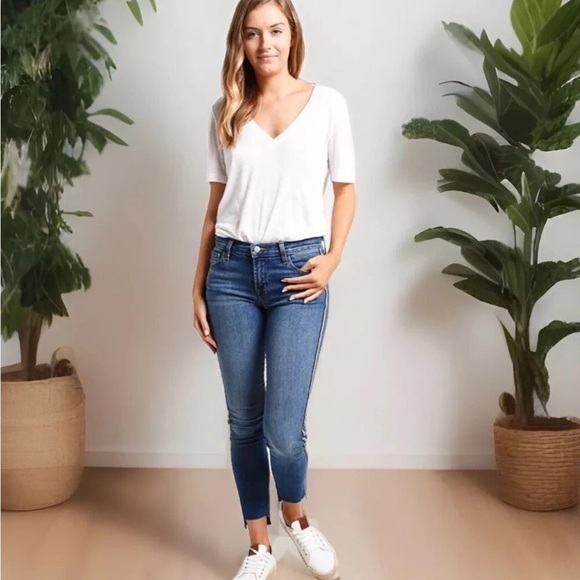 J BRAND Jeans Womens Size 27 Dark Wash 811 Skinny Reflective Side Stripes $248 - Picture 2 of 11